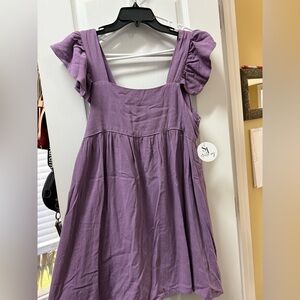 Violet Ruffle-Sleeve flutter dress